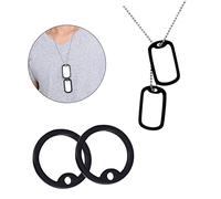 Yardwe Silencieux en Silicone pour Plaques D'identité Militaires Chien, Lot De 2, Rond, Noir, Anti-Bruit pour Usage Extérieur Et Balade, Compatible Plaques Standard, Protection des Bords