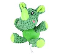 Yardwe Sonore Rhinocéros pour Chien Éducatif pour Mâcher Dentition Éducation Chiots pour Ennui Comportement Destructeur Vert