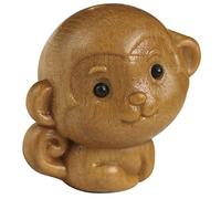 Yardwe Statue De Singe en Bois Pendentif Singe Porte- Petite Sculpture De Singe Jouets d'animaux De Singe Figures d'animaux du Ornements Astrologie Chinoise Bois De Santal