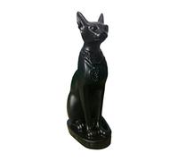 Yardwe Statuette de déesse égyptienne Bastet en résine - Décoration de Bureau - Cadeau de Pendaison de crémaillère - Noir