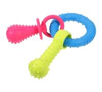 Yardwe Sucette à Mâcher pour Chien en TPR Souple de Dentition pour Chiots Anneaux D’os Lot Multicolore Adapté aux Petits et Moyens Chiens Qui Couinent Couleur Aléatoire