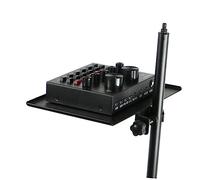 Yardwe Support de Microphone Clipsable Noir Plateau de Rangement pour Carte Son et Accessoires, Pied de Micro Multifonction pour Streaming et Enregistrement, Adaptable pour Bureau et Scène