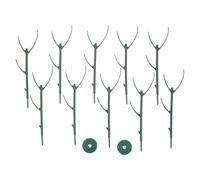 Yardwe Support pour Plantes D'intérieur et Extérieur, Kit 10 Tuteurs en Plastique Léger 2 Rouleaux de 2 Mètres de Bandes Magiques, Tuteurs Polyvalents pour Tiges Grimpantes, Jardin,