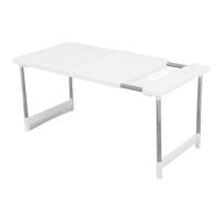 Yardwe Support Vaisselle Réglable et Étagère Extensible en Acier Inoxydable et PP pour Rangement la Cuisine, Surface Lisse et Gain de Place, pour Organiser Cuillères à Frire