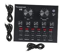 Yardwe Table de Mixage Audio Professionnelle Puce Anti-Bruit Intelligente et Réglage du Volume Micro, Carte Son en Métal Noir pour Streaming et Enregistrement Vocal