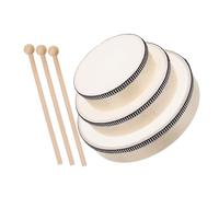 Yardwe Tambourin à Main Professionnel en Bois pour Adultes Lot de 3 Instruments de Musique pour Éducation et Performance Tambour de Percussion Portable Design Antidérapant