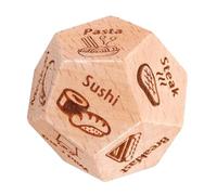 Yardwe Tamis de Nourriture décideur du dîner Dés de Jeu de fête Jeu de décision Alimentaire en Bois Brun