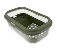 Yardwe Terrarium pour Tortues avec Terrasse de Séchage et Boîte d'alimentation Double en Plastique Vert 43,7x26 Cm pour Aquarium Tortue Maison Terrestre et Élevage Reptile