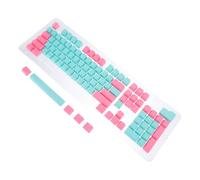 Yardwe Touches de Clavier Mécanique Pbt 104 Touches, Design à Arc Étagé, Ergonomique, pour Clavier D’Ordinateur, Finition Bleu et Rose