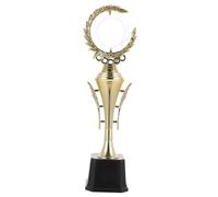 Yardwe Trophée de Compétition Doré avec Rameau Olivier Récompense pour Concours et Événements Sportifs Base Noire Personnalisable Prix Honorifique