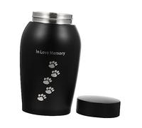 Yardwe Urne Funéraire pour Animaux De Compagnie Taille Boîte À Cendres pour Animaux De Compagnie Cercueil Commémoratif en Acier Inoxydable Au Toucher Lisse
