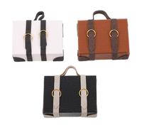 Yardwe Valise Miniature 3 pièces - Mallette et Bagage Vintage pour Maison de poupée 1:12 - Accessoire de Voyage décoratif - Modèle en Similicuir pour Mini-Chambre
