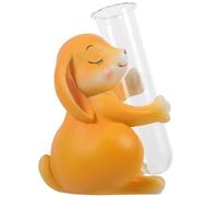 Yardwe Vase à Fleurs Hydroponique Verre Transparent avec Statue de Lapin Vase Tube à Essai pour Fleur Unique Décoration de Bureau et Intérieur Polyvalente