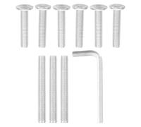 Yardwe Vis M8 à Tête Plate 10 Pièces pour Poteaux Arbre à Chat Jeu de Vis à Chat Cruciformes Filetées et Clé Incluse Accessoires de Fixation pour Griffoir Compatible Mobilier