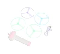 Yardwe Volant pour Chat Rechargeable, Lance-Disque Interactif à 4 Rotors | Plastique Rose, pour Chatons et Chats, Usage Intérieur ou Extérieur, Stimule Curiosité et Poursuite