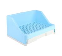 Yardwe WC à Tiroir pour Lapin Bleu, Bac Anti-basculement Rehausse de Clôture, Grosse Taille Adaptée aux Lapins Adultes, Toilettes Pratiques et Anti-éclaboussures pour Petits Animaux