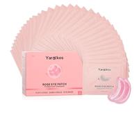 Yargkos 32 paires de patchs roses pour les yeux, masque hydratant rafraîchissant pour les cernes et les yeux gonflés, 33 paires de coussinets anti-rides au collagène pour les yeux