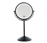 Yarhom Miroir de Maquillage avec lumières, Miroir grossissant en Or Rose, Petit Miroir de courtoisie Double Face 1X / 10X, Miroir Rond de Table (Noir-10X Grossissemen,avec des lumières)