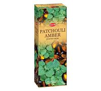 YARLIO Hem Lot de 6 bâtons d'encens en Ambre Patchouli roulés à la Main