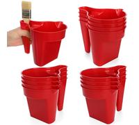 yarlung Lot de 12 pots de peinture pouvant contenir 500 ml de tache, seau à peinture pratique avec poignée et porte-pinceau, récipient de mélange facile à verser pour réparation de peinture, travaux
