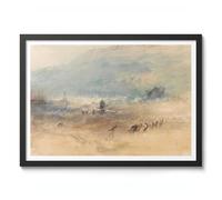 Yarmouth Sands Impression de Joseph Mallord William Turner, impression d'art classique, exposition d'art romantisme, décoration d'intérieur, image de décoration d'intérieur, A1 (cadre noir) - 86,9 x