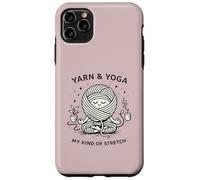 Yarn and Yoga My Kind of Stretch Knitter Hobby Craft Humour Coque pour iPhone 11 Pro Max