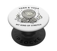Yarn and Yoga My Kind of Stretch Knitter Hobby Craft Humour PopSockets PopGrip Adhésif