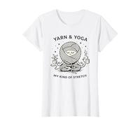 Yarn and Yoga My Kind of Stretch Knitter Hobby Craft Humour T-Shirt
