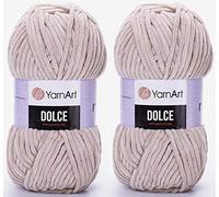 Yarn Art Dolce Fil 100% MicroPolyester Lot de 2 skn 241 mètres 2x100 grammes Super épais :6 Baby Chenille Fil (771 Beige)