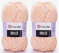 Yarn Art Dolce Velvet Yarn 100% MicroPolyester Lot de 2 pelotes 242 mètres 2x100 grammes Super épais : 6 Baby Chenille Yarn (773 clair TAN)