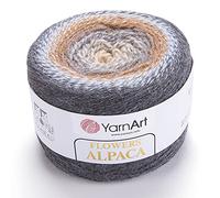Yarn Art Fleurs Alpaga 20% alpaga 80% acrylique Poids 250 g Longueur 900 m Multicolore Arc-en-ciel Crochet Hiver Poids 2 Sport (440)