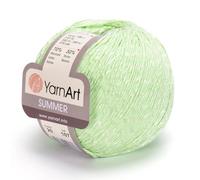 Yarn Art - Lot de 20 pelotes de fil d'été en coton mélangé avec différentes couleurs unies et pastel 1,7 0Z 50 g, 370 m pour projets de tricot d'été et de printemps (20 - vert clair)