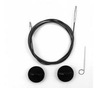 Yarn Ave Lykke Câbles pivotants en nylon interchangeables pour aiguilles à tricoter circulaires Noir (80 cm si avec pointes d'aiguille IC de 12,7 cm)