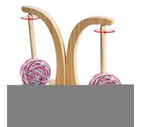 Yarn Ball Holder - Portable Yarn Minder Spinner | Yarn Spinner Stand for Crocheting and Knitting | Crochet Yarn Holder Double Yarn Spindle Rotating Wooden Sewing Tool for Knitting