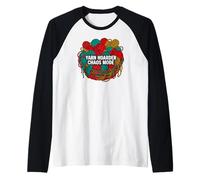 Yarn Hoarder Chaos Mode Funny Knitting Crochet Manche Raglan