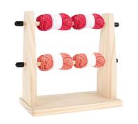 Yarn Holder For Crocheting - Wooden Double Layer, Knitting Supply With Anti Slip Pad | Yarn Dispenser Design, Home Knitting Theme, Wool Thread Crafting Style, Embroidery Christmas Utility, Outdoor Sto