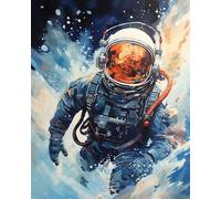 YarnAdventures Peinture par Numéros Adultes débutants,Astronaute de l'espace,Acrylique Peinture Numero sur Toile,Kit de Peinture à l'huile sur Toile Bricolage,40x50cm sans cadre