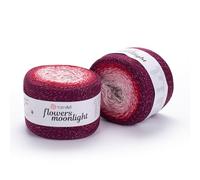 YarnArt 3269 Pelote de fil de coton à paillettes Motif fleurs de lune 260 g Longueur 1000 m Fil de sport Crochet arc-en-ciel en lurex métallique brillant Coton multicolore Crochet arc-en-ciel