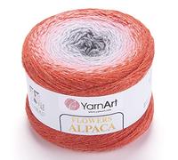 YarnArt 421 Pelote de Fil à Crochet Pelote Laine Motif fleurs d'alpaga 20 % alpaga 80 % acrylique 250 g Longueur 910 m Multicolore