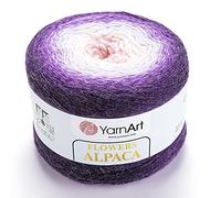 YarnArt Fil à tricoter Flowers Alpaga - 20 % alpaga, 80 % acrylique - 250 g, 900 m - Crochet multicolore arc-en-ciel pour l'automne et l'hiver - Fine 2 Sport (427)