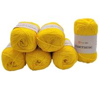 YarnArt Fil en polyester pour macramé 540 g - 6 x 90 g - Total : environ 780 m de longueur - Fil pour crochet, macramé (jaune 142)