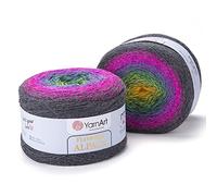 YarnArt Fleurs Alpaga 2 x 250 Gr Rainbow Hook Winter Yarn 500 Gr 20% Alpaga - 80% Acrylique - Color:Multicolored 423