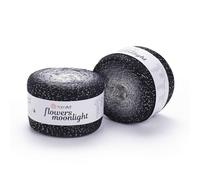 YarnArt Flowers Moonlight 3253 Pelote de fil en coton acrylique brillant avec dégradé de couleur et lurex métallique 250 g 1000 m pour crochet, tricot, écharpes et projets de bricolage