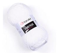 YarnArt Jeans Plus - Fil en coton mélangé - Pour tricot et crochet, doux pour bébé, 55 % coton, 45 % acrylique, 100 g, 160 m, poids du fil : 4, (1 écheveau) (62)