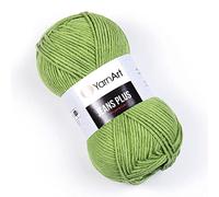 YarnArt Jeans Plus - Fil en coton mélangé - Pour tricot et crochet - Pelote de laine douce pour bébé - 55 % coton, 45 % acrylique - 100 g - 160 m - Poids du fil : 4 (1 écheveau) (69)