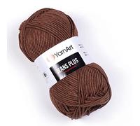 YarnArt Jeans Plus Pelote de laine en mélange de coton - Tricot et crochet, fil doux pour bébé, 55 % coton, 45 % acrylique, 100 g, 160 m, poids du fil : 4, (1 écheveau) (70)