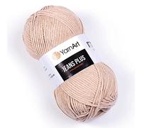 YarnArt Jeans Plus Fil en coton mélangé pour tricot et crochet, doux pour bébé, 55 % coton et 45 % acrylique, 100 g, 160 m, poids du fil : 4, 1 pelote (87)