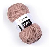 YarnArt Jeans Plus Pelote de laine en mélange de coton - Tricot et crochet, fil doux pour bébé, 55 % coton, 45 % acrylique, 100 g, 160 m, poids du fil : 4, (1 écheveau) (71)