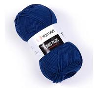 YarnArt Jeans Plus Pelote de laine en mélange de coton - Tricot et crochet, fil doux pour bébé, 55 % coton, 45 % acrylique, 100 g, 160 m, poids du fil : 4, (1 écheveau) (54)
