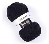 YarnArt Jeans Plus Pelote de laine en mélange de coton - Tricot et crochet, fil doux pour bébé, 55 % coton, 45 % acrylique, 100 g, 160 m, poids du fil : 4, (1 écheveau) (53)